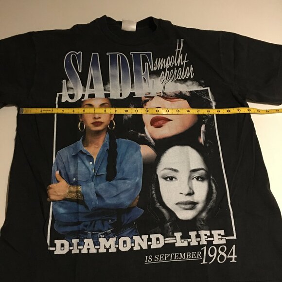 Sade Smoothy Operator Diamond Life T-Shirt Large (Tag XL) Faded Black - Picture 5 of 6